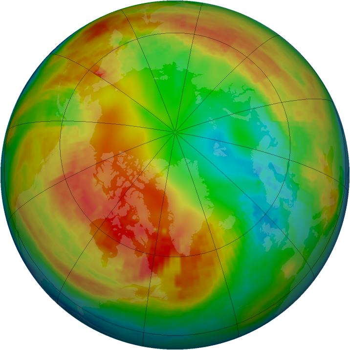 Arctic ozone map for 07 February 2003